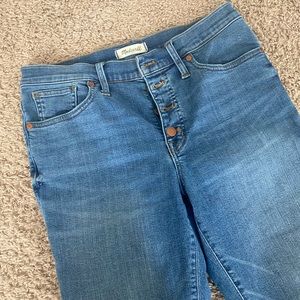 Madewell mid rise button fly skinny jeans